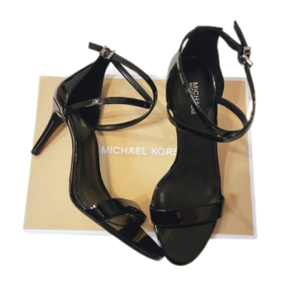 MICHAEL Michael Kors Shoes - Michael Kors Ava Mid Sandal | NIB Strappy Heels Black Dress Shoes 7.5 M